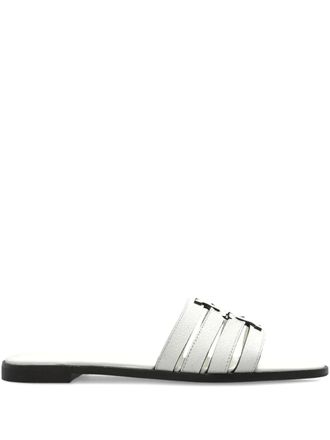 Tory Burch leather flat sandals - White