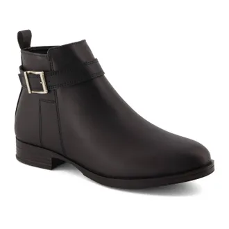 Andrea Womens Belt Buckle Booties In Black