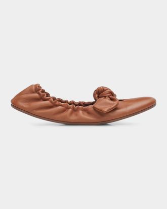 Zimmermann Carousel Leather Bow Ballerina Flats