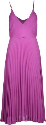 Patrizia Pepe Geplooide Lange Jurk - Dames - Casual kleedjes - Paars - L - Polyester - Kleedjes