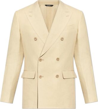 Dolce & Gabbana Linnen blazer - Heren - Blazers - Beige - M - Linnen - Jassen