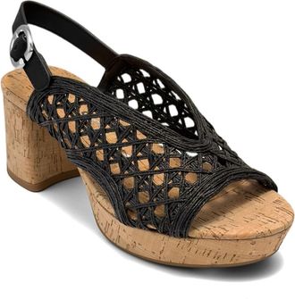 Aerosoles Clora Slingback Platform Sandal in Black Raffia at Nordstrom Rack, Size 9.5