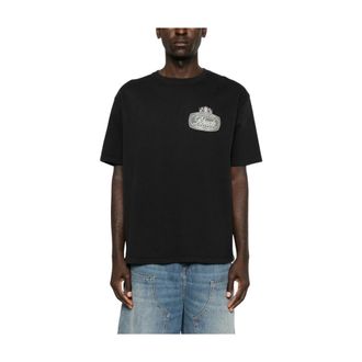 Rhude Tops, Heren, Zwart, XL, Katoen, Logo-print T-shirt