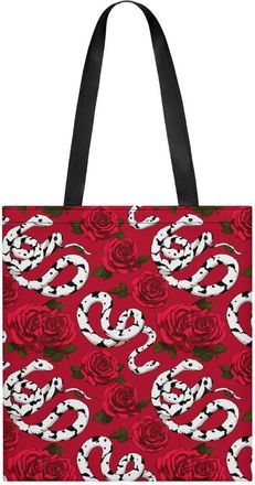Generic Red Rose Snake Tote Bag for Women Men Shoulder Bags Purses Pouch Handbags