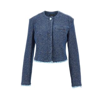 Emporio Armani Buttoned denim cropped jacket Woman 42