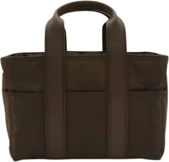Herm&egrave;s Pre-owned Vintage Nylon Tote Bag - unisex - Vintage Shopper - Bruin - ONE Size - Nylon - Vintage