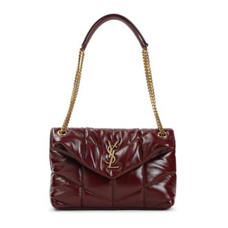 Saint Laurent Tassen, Dames, Bruin, ONE Size, Katoen, Puffer Small