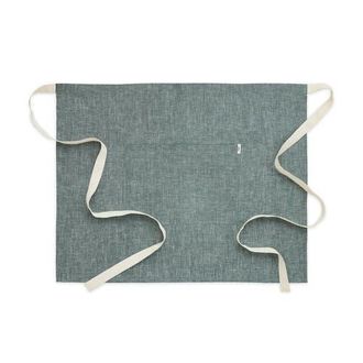 Solino Home Linen Bistro Apron - Kitchen Linen in Stem Green /Ivory at Nordstrom, Size Small