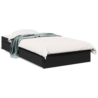 Berkfield Home Bed Frame with Drawers without Mattress Black 75x190 cm Small Single