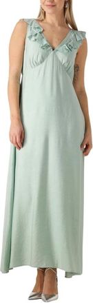 Moves Kleedjes, Dames, Groen, XS, Groene Midi Jurk Leanna Stijl