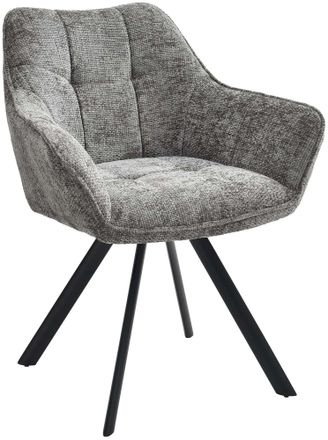 Clp Clp - Silla De Comedor Scott En Terciopelo O Tela Gris Oscuro Tela