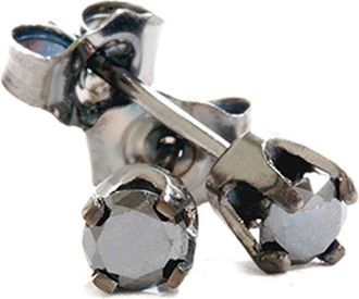 Pompeii3 1/3ct Black Diamond Studs 14K White Gold