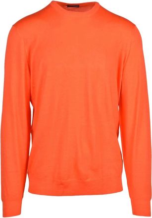 Drumohr Maglioncino Girocollo - Heren - Ronde hals truien - Oranje - 2XL - Wol - Truien & Vesten