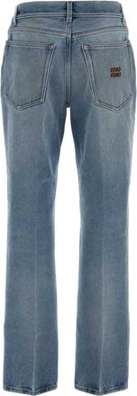 Miu Miu Womens Cotton Denim Jeans Blue