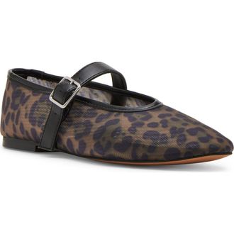 Steve Madden Dreaming Mary Jane Flat in Leopard Mesh at Nordstrom Rack, Size 6