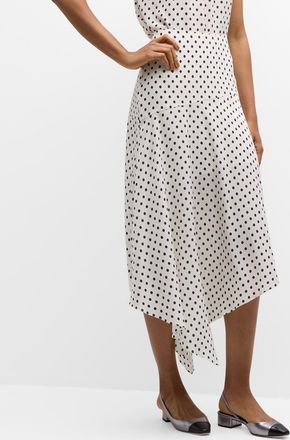 Veronica Beard Rosemary Polka Dot Midi Skirt