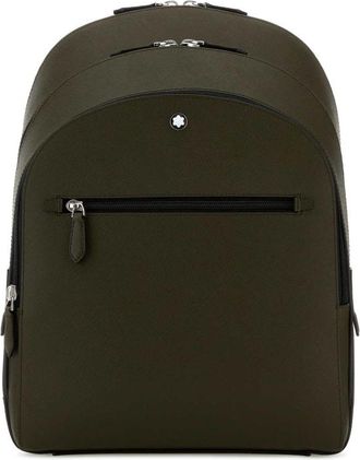 Montblanc Olive Green Leather Sartorial Backpack