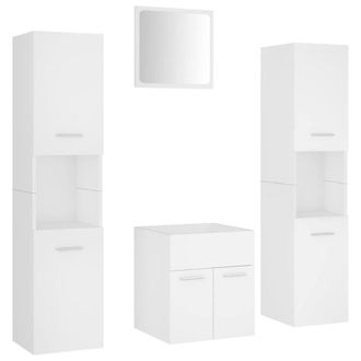 Berkfield Home Bathroom Furniture Set White Engineered Wood