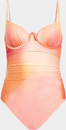 SIMKHAI Laine Ruched One-Piece Swimsuit
