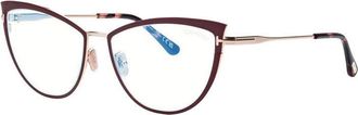 Tom Ford FT5877-B 069 Bordeaux/Shiny Rose Gold/Clear Blue Light Block 56mm