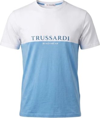Trussardi Strand T-shirt - Heren - Tops - Blauw - Maat: XL Katoen