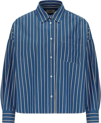 Max Mara Overhemden, Dames, Blauw, S, Katoen, Onore Shirt