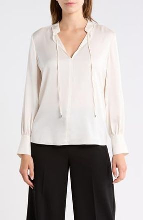 BOSS Barabi Silk Stretch Top in Open White at Nordstrom Rack, Size 12
