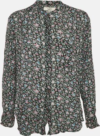 Isabel Marant Etoile Dark Green Printed Crepe Top