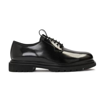 Kazar Minimalistische Derby schoenen met dikke zool - Heren - Nette schoenen - Zwart - 44 EU - Leer - Schoenen