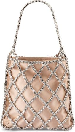 Olga Berg Kit Crystal Cage Top Handle Bag in Natural at Nordstrom