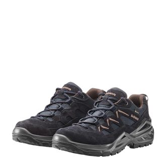 Lowa Wanderschuh LOWA SIRKOS EVO GORE-TEX LO, Herren, Gr. 44,5, braun (navy, braun), Leder, Textil, Schuhe Wanderschuh, wasserdicht