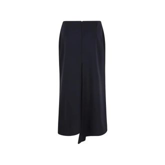 Victoria Beckham Midi Skirts, female, Blue, Size: S Kick Detail Skirt
