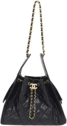Chanel Pre-owned Calf Shoulder Bag - Dames - Vintage Tas - Zwart - ONE Size - Leer - Vintage