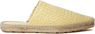 Bottega Veneta Mules, female, Yellow, Size: 9 US Yellow Lagoon Espadrilles with Woven Detail