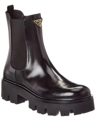 Prada Brushed Leather Bootie