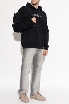 Off-white Sweatshirt With Printed Logo, Mens, Black