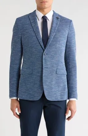 John Varvatos Heathered Knit Two Button Sport Coat in Blue at Nordstrom Rack, Size 38 Regular