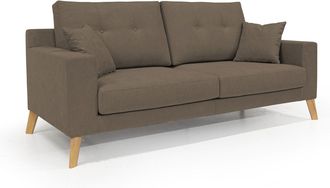 Divani.Store Divani.store - Danish Sof&aacute; Moderno De Tela Suave E Impermeable 146 Cm Marr&oacute;n