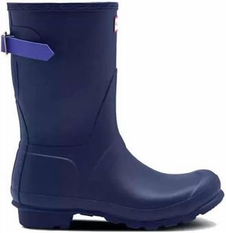 Hunter Womens Original Short Back Adjustable Rain Boot In Melody/electric Storm