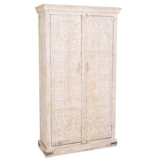 Wanderlust Deco Armario de madera beige 100x40x180h cm