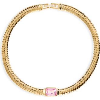 Nadri Pink Crystal Omega Chain Bracelet in Gold at Nordstrom Rack