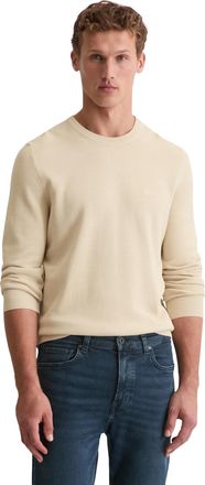 Marc O'Polo Rundhalspullover MARC OPOLO, Herren, Gr. L, light oat, Strick, Obermaterial: 100% Baumwolle, Rundhals, B&uuml;ndchen, Pullover Rundhalspullover, in Piqu&eacute;-S