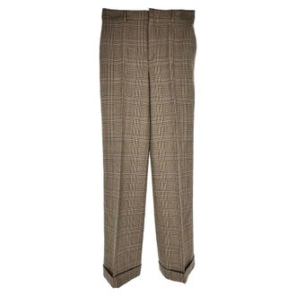 Celine Celine Prince of Wales geruite broek van bruine wol