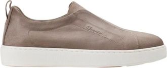Santoni Schoenen, Heren, Beige, 40 EU, Leer, Victory Slip-On Sneaker