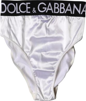 Dolce & Gabbana Logo Brief High Waist Panty - Dames - Onderbroek - Wit - S - Ondergoed