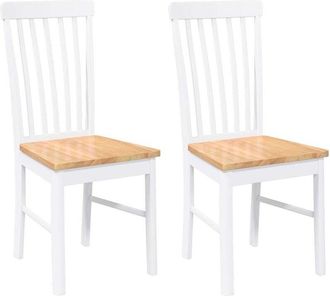 vidaXL Vidaxl - Sillas de comedor 2 unidades madera maciza de caucho blanco