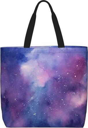 Generic Women Handbag Purple Galaxy Tote Bag Casual Lightweight Beach Travel Bags, For Daily, Work, Birthday, Wedding, Gym