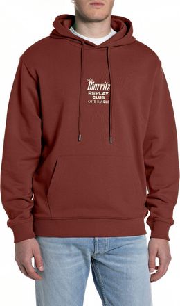 Replay Hoodie REPLAY, Herren, Gr. XXL, chocolate, Sweatware, Obermaterial: 100% Baumwolle, bedruckt, h&uuml;ftbedeckend, Rippb&uuml;ndchen, Sweatshirts Hoodie, mit gro