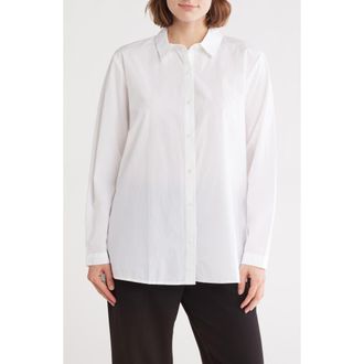 Eileen Fisher Organic Cotton Button-Up Shirt in White at Nordstrom Rack, Size Medium