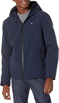 Tommy Hilfiger Mens Lightweight Performance Softshell Hoody Transitional Jacket, Night Sky, M UK